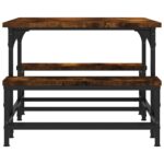 Table basse chêne fumé 100x50,5x40 cm bois d'ingénierie – Image 3