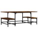Table basse chêne fumé 100x50,5x40 cm bois d'ingénierie – Image 4