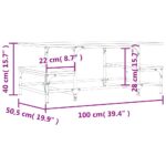 Table basse chêne fumé 100x50,5x40 cm bois d'ingénierie – Image 7