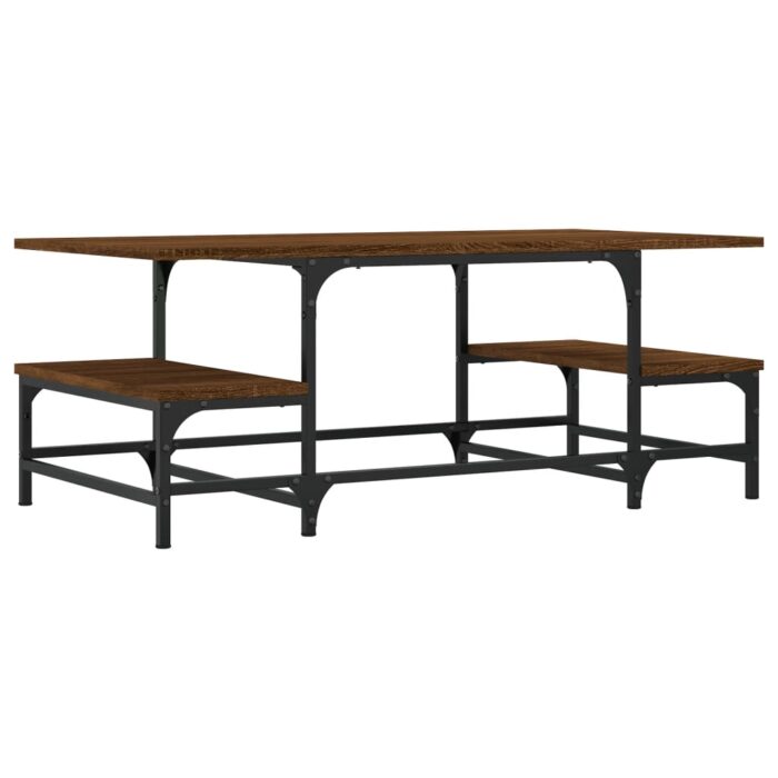 Table basse chêne marron 100x50,5x40 cm bois d'ingénierie – Image 4
