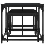 Tables basses gigognes 3 pcs noir bois d'ingénierie – Image 3