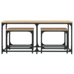 Tables basses gigognes 3 pcs chêne sonoma bois d'ingénierie – Image 2