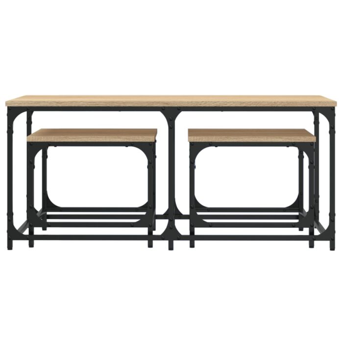 Tables basses gigognes 3 pcs chêne sonoma bois d'ingénierie – Image 2