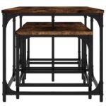 Tables basses gigognes 3 pcs chêne fumé bois d'ingénierie – Image 3