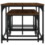 Tables basses gigognes 3 pcs chêne marron bois d'ingénierie – Image 3