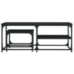 Tables basses gigognes 2 pcs noir bois d'ingénierie – Image 2