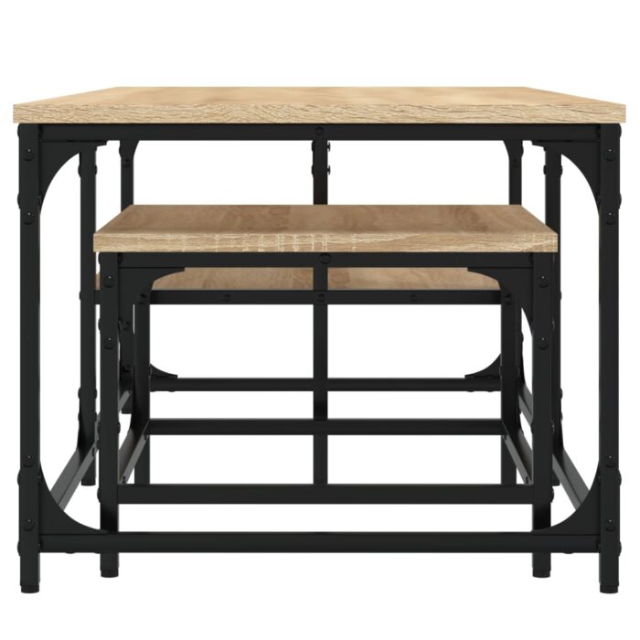 Tables basses gigognes 2 pcs chêne sonoma bois d'ingénierie – Image 3