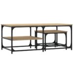 Tables basses gigognes 2 pcs chêne sonoma bois d'ingénierie – Image 4