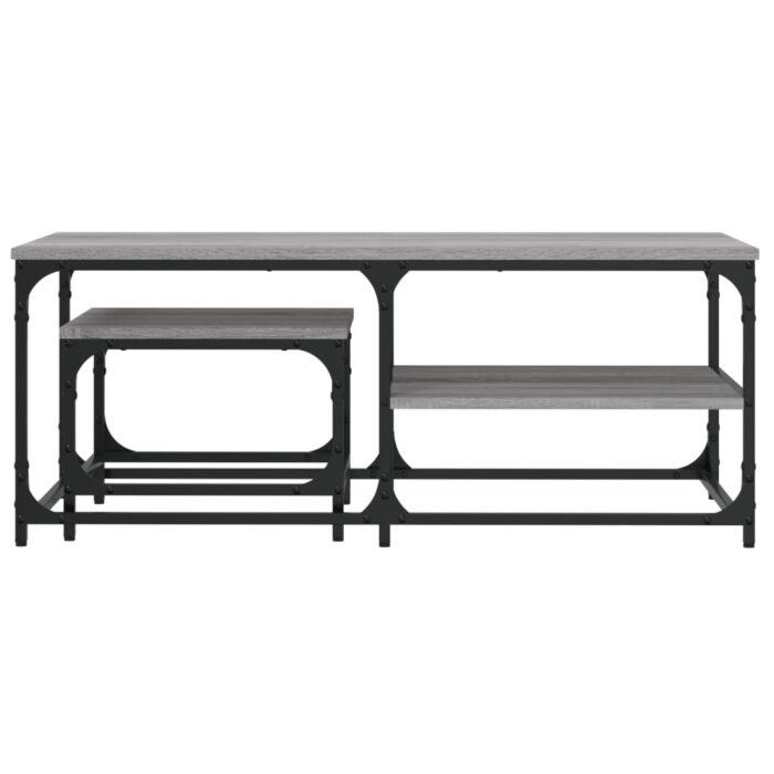 Tables basses gigognes 2 pcs sonoma gris bois d'ingénierie – Image 2