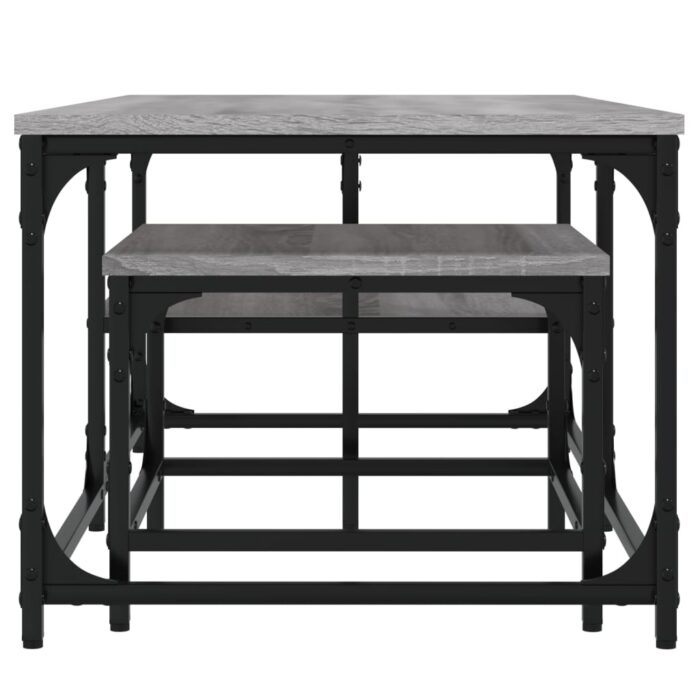 Tables basses gigognes 2 pcs sonoma gris bois d'ingénierie – Image 3