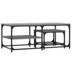 Tables basses gigognes 2 pcs sonoma gris bois d'ingénierie – Image 4