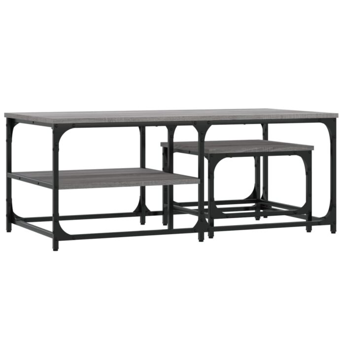 Tables basses gigognes 2 pcs sonoma gris bois d'ingénierie – Image 4