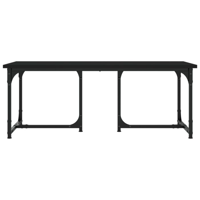 Table basse Noir 90x50x35 cm Bois d'ingénierie – Image 2