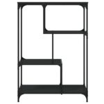 Bibliothèque noir 81x36x115 cm bois d'ingénierie et acier – Image 2