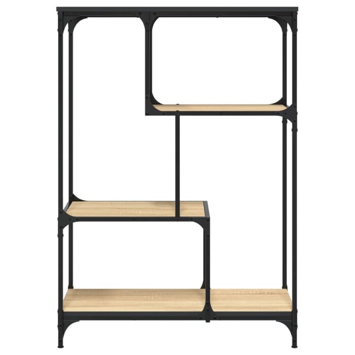 Bibliothèque chêne sonoma 81x36x115 cm bois ingénierie et acier – Image 2