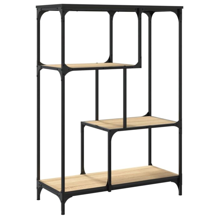 Bibliothèque chêne sonoma 81x36x115 cm bois ingénierie et acier – Image 4