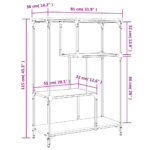 Bibliothèque chêne marron 81x36x115 cm bois ingénierie et acier – Image 7
