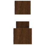 Étagères murales avec barres 2 pcs chêne marron 60x16x14 cm – Image 3