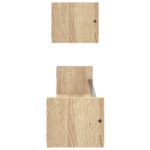 Étagères murales avec barres 2 pcs chêne sonoma 80x16x14 cm – Image 3