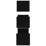 Ensemble d'étagères murales barres 3 pcs noir bois d'ingénierie – Image 3