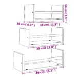 Ensemble d'étagères murales barres 3 pcs noir bois d'ingénierie – Image 6