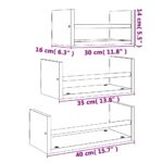 Ensemble d'étagères murales avec barres 3 pcs chêne sonoma – Image 6