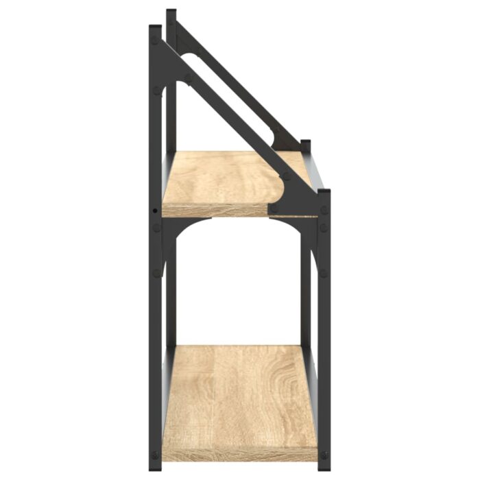 Étagère murale 2 niveaux chêne sonoma 80x21x51 cm – Image 3