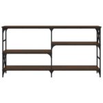 Table console chêne marron 150x29x76,5 cm bois d'ingénierie – Image 2