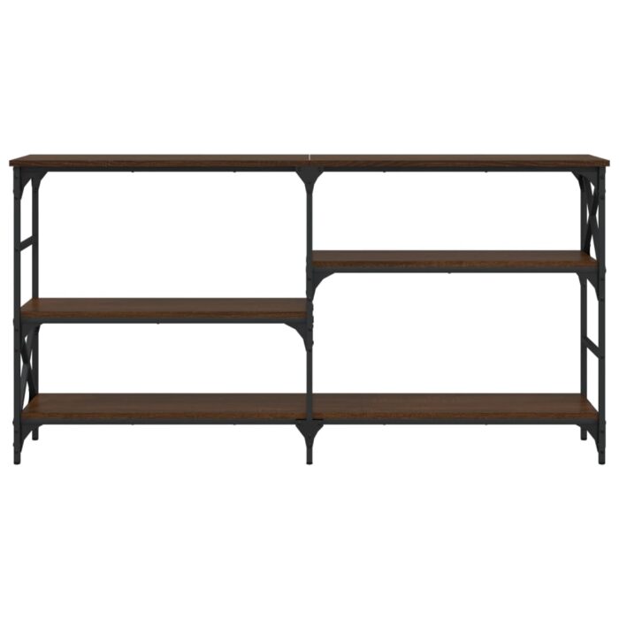 Table console chêne marron 150x29x76,5 cm bois d'ingénierie – Image 2