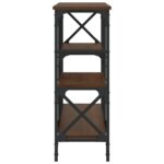 Table console chêne marron 150x29x76,5 cm bois d'ingénierie – Image 3