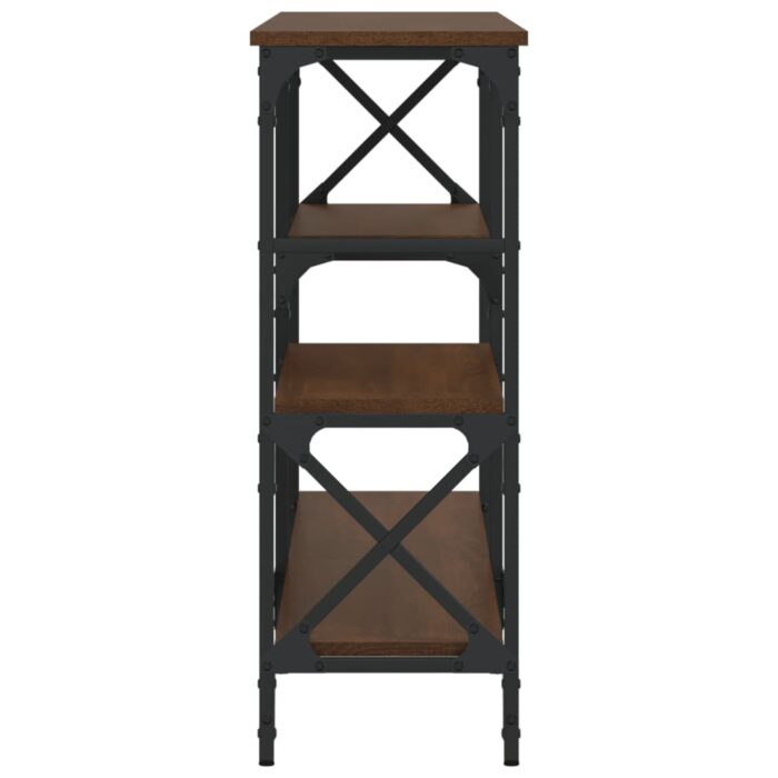 Table console chêne marron 150x29x76,5 cm bois d'ingénierie – Image 3