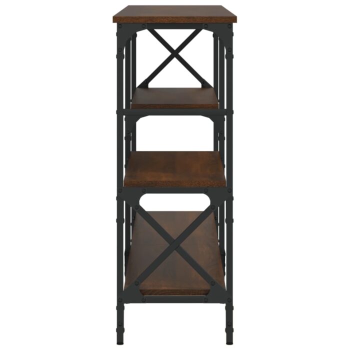 Table console chêne marron 180x29x76,5 cm bois d'ingénierie – Image 3