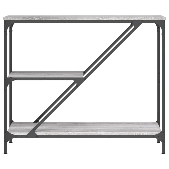 Table console sonoma gris 88,5x30x75 cm bois d'ingénierie – Image 2