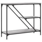Table console sonoma gris 88,5x30x75 cm bois d'ingénierie – Image 4