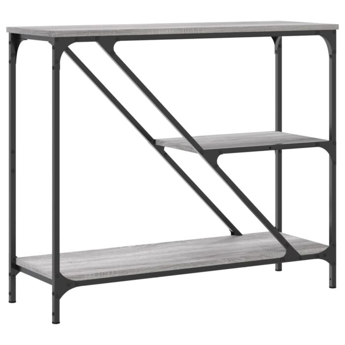 Table console sonoma gris 88,5x30x75 cm bois d'ingénierie – Image 4