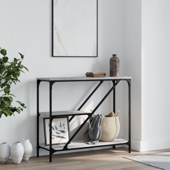 VXL8721012126435_m_en_hd_1.jpg Table console sonoma gris 88,5x30x75 cm bois d'ingénierie – Image 1