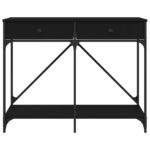 Table console noir 100x39x78,5 cm bois d'ingénierie – Image 4