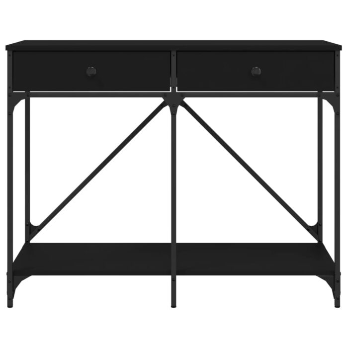 Table console noir 100x39x78,5 cm bois d'ingénierie – Image 4