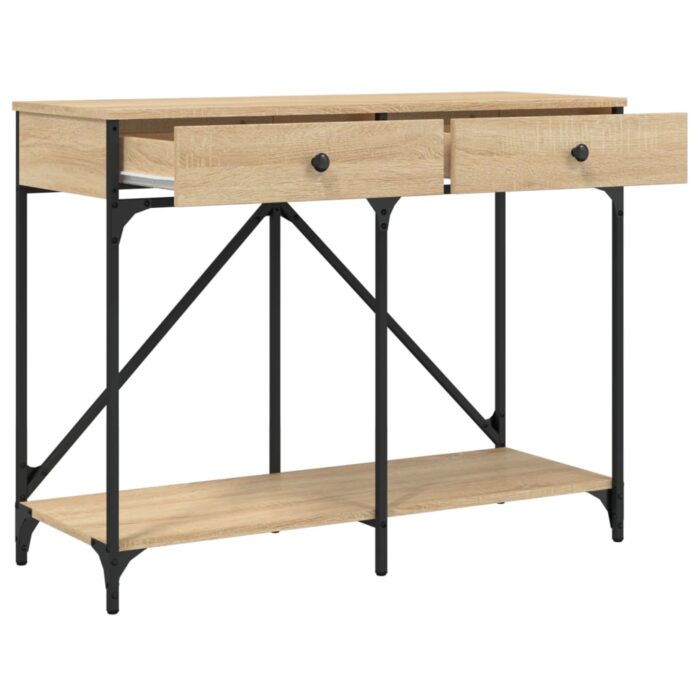 Table console chêne sonoma 100x39x78,5 cm bois d'ingénierie – Image 3