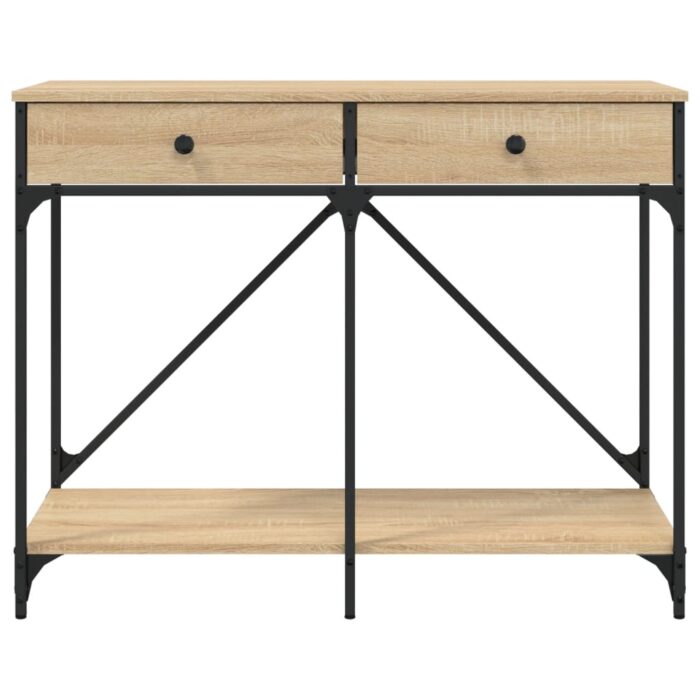 Table console chêne sonoma 100x39x78,5 cm bois d'ingénierie – Image 4