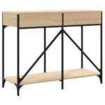 Table console chêne sonoma 100x39x78,5 cm bois d'ingénierie – Image 6