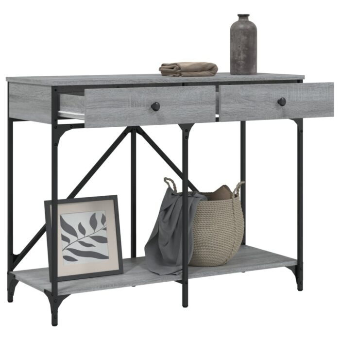 Table console sonoma gris 100x39x78,5 cm bois d'ingénierie – Image 2