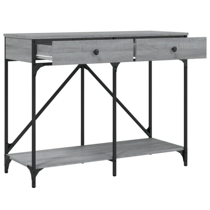 Table console sonoma gris 100x39x78,5 cm bois d'ingénierie – Image 3