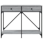 Table console sonoma gris 100x39x78,5 cm bois d'ingénierie – Image 4