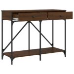 Table console chêne marron 100x39x78,5 cm bois d'ingénierie – Image 3