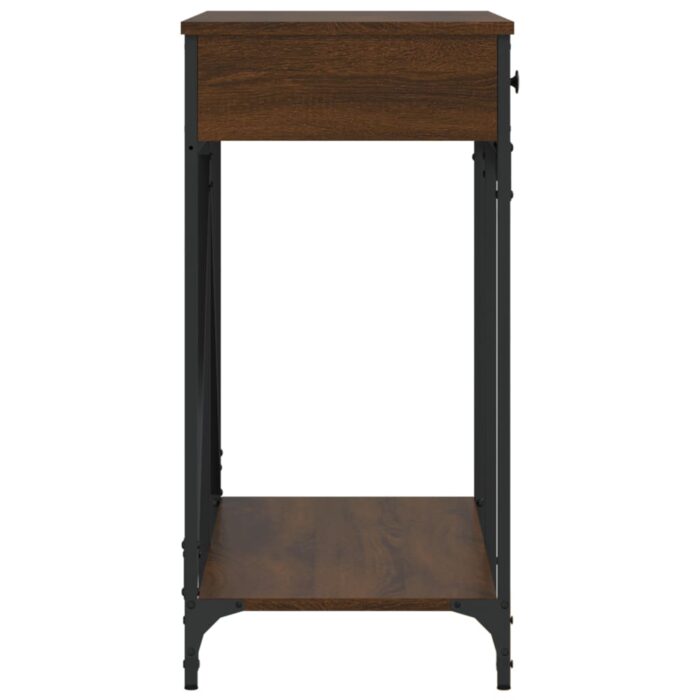 Table console chêne marron 100x39x78,5 cm bois d'ingénierie – Image 5