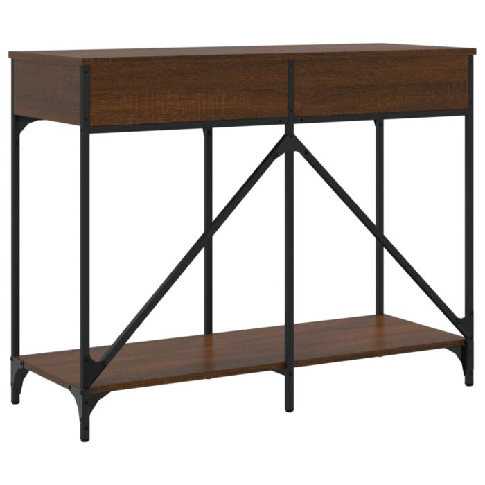 Table console chêne marron 100x39x78,5 cm bois d'ingénierie – Image 6
