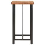Table de bar 55x55x107 cm bois massif d'acacia et fer – Image 2