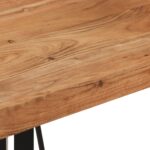 Table de bar 55x55x107 cm bois massif d'acacia et fer – Image 6