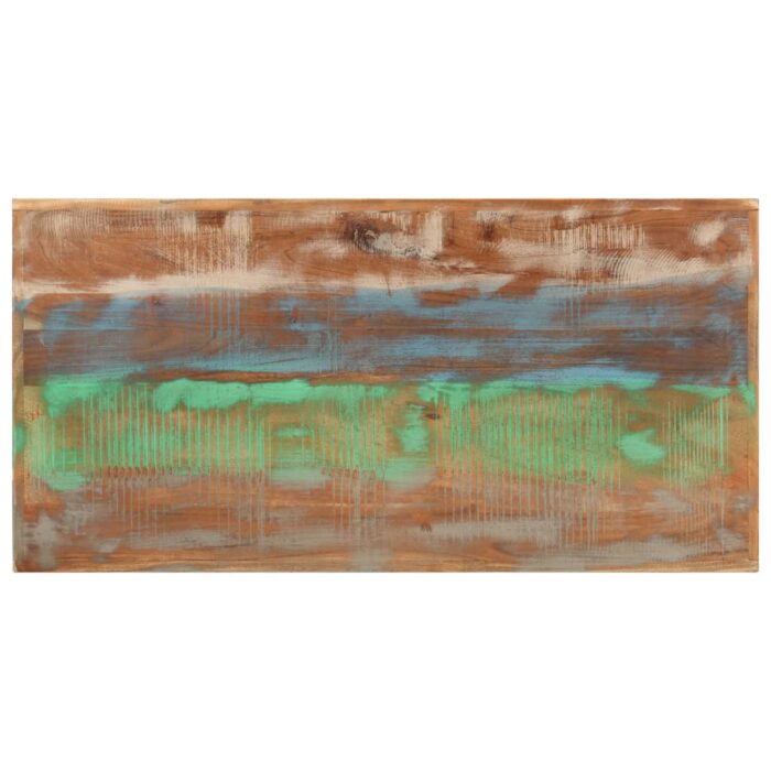 Table de bar 110x55x107 cm bois massif de récupération et fer – Image 3